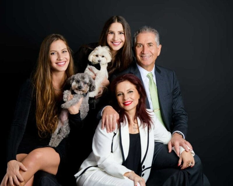 Family Masters Portraits: Formal Family with Daughters and Pets